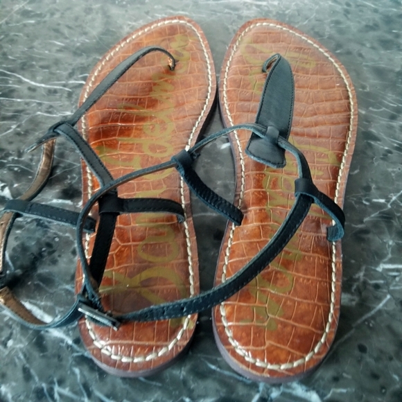 Sam Edelmen Thong Leather sandals in black,brown size 8 - Picture 9 of 12